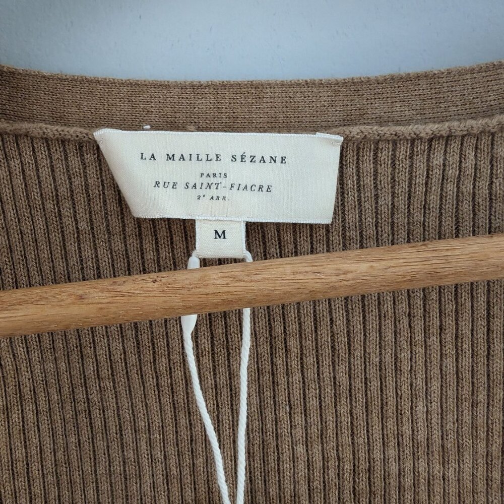SEZANE Soizic sweater, merino wool/cotton mix, camel, size M, NWT - Picture 4 of 10
